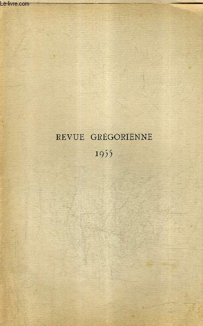 TABLE DES MATIERES : REVUE GREGORIENNE 1955 .