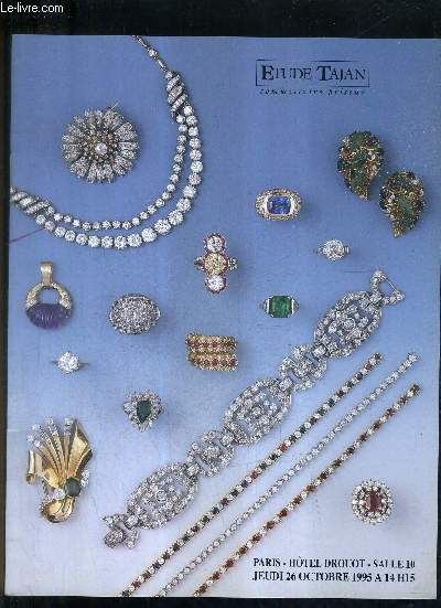 CATALOGUE DE VENTES AUX ENCHERES - BIJOUX ET ORFEVRERIE - HOTEL DROUOT SALLE 10 - 26 OCTOBRE 1995.