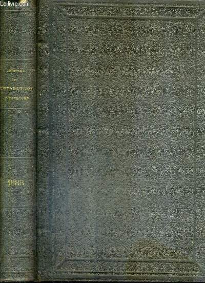 JOURNAL DES CONTRIBUTIONS INDIRECTES - ANNEE 1888 - CONTENANT LES N1 AU N 52.