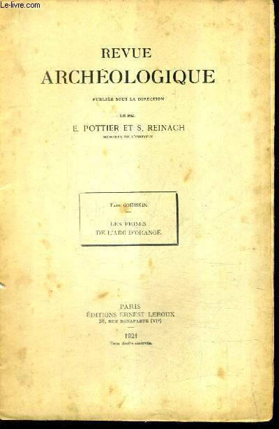 REVUE ARCHEOLOGIQUE - LES FRISES DE L'ARC D'ORANGE PAR PAUL COUISSIN .