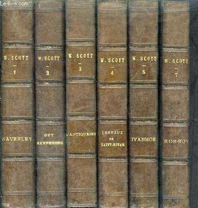 OEUVRES COMPLETES DE WALTER SCOTT TRADUCTION NOUVELLE PAR LOUIS VIVIEN / 13 TOMES EN 24 VOLUMES (VOIR DESCRIPTION) - INCOMPLET MANQUE LE VOLUME 6 TOME 3 2E PARTIE.