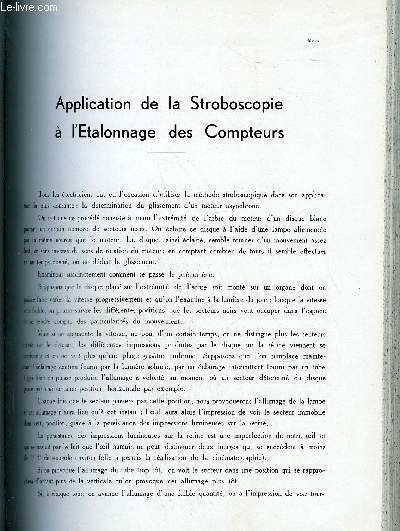 BULLETIN DE LA C.P.D.E N3 MARS 1935 - application de la stroboscopie  l'talonnage des compteurs.