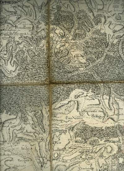 UNE CARTE EN NOIR ET BLANC TOILE DU DUCHE DE LUXEMBOURG D'ENVIRON 59,5 x 95 CM N109.