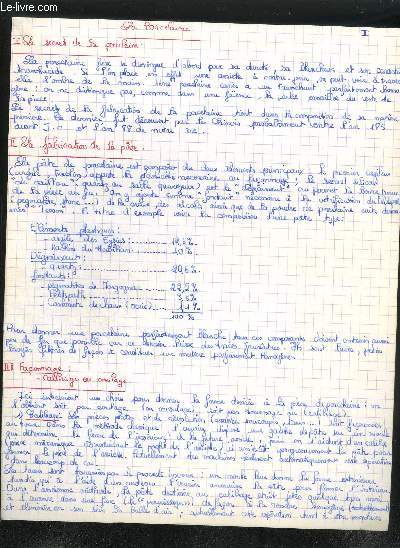 LOT DE NOTES MANUSCRITES ET D'EXTRAITS DE DOCUMENTS SUR L'ARGILES - VOIR NOTICE ET PHOTOS - Notes manuscrites sur la porcelaine (le secret de la porcelaine, la fabrication de la pate, faonnage calibrage ou coulage, l'emaillage, le schage etc.