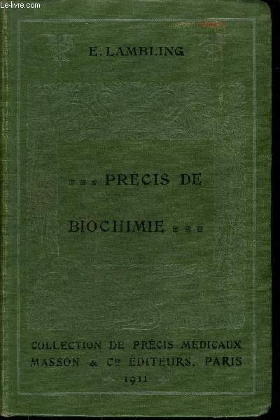 PRECIS DE BIOCHIMIE - COLLECTION DE PRECIS MEDICAUX.