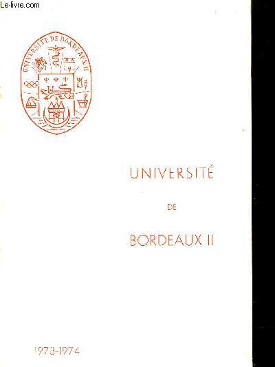 UNIVERSITE DE BORDEAUX II 1973-1974.