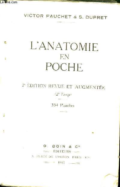 L'ANATOMIE EN POCHE - 2E EDITION REVUE ET AUGMENTEE (2E TIRAGE).