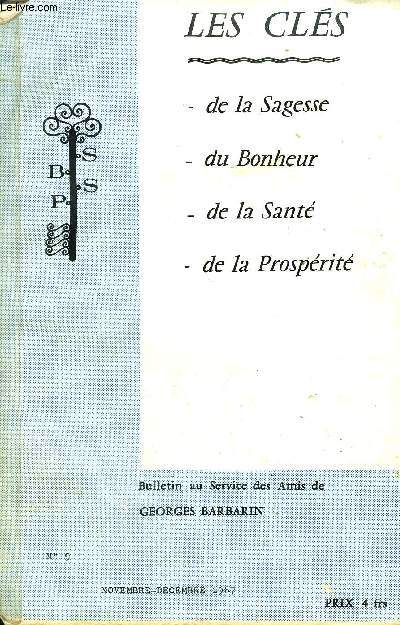 LES CLES N9 NOV DEC 1967 - BULLETIN AU SERVICE DES AMIS DE GEORGES BARBARIN.