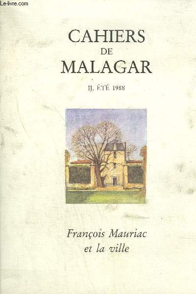 CAHIERS DE MALAGAR - II ETE 1988