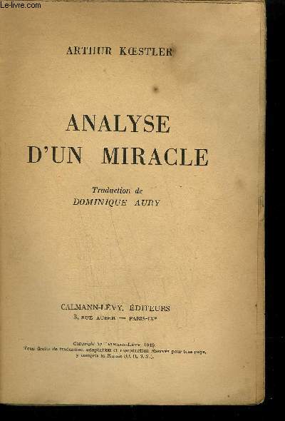 ANALYSE D'UN MIRACLE