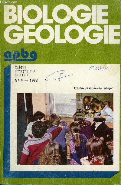 BIOLOGIE GEOLOGIE - N4-1983