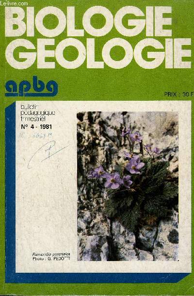BIOLOGIE GEOLOGIE - N4 - 1981