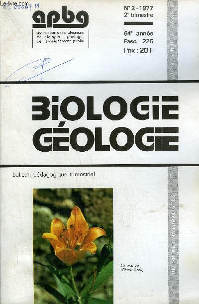 BIOLOGIE GEOLOGIE - N2 - 1977