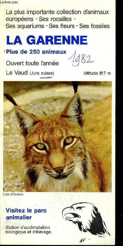 PLAQUETTE LA GARENNE - PARC ANIMALIER Le Vaud