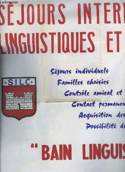 AFFICHE / SEJOURS INTERNATIONNAUX LINGUISTIQUES ET CULTURELS 