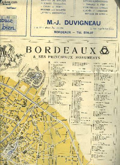 PLAN / BORDEAUX ET SES PRINCIPAUX MONUMENTS