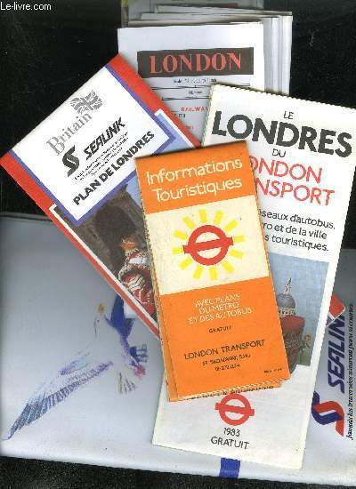 POCHETTE DE 4 PLANS / PLANS DE LONDRES - CARTES DES RESEAUX D'AUTOBUS - PLAN DU METRO ET DE LA VILLE - INFOS TOURISTIQUES