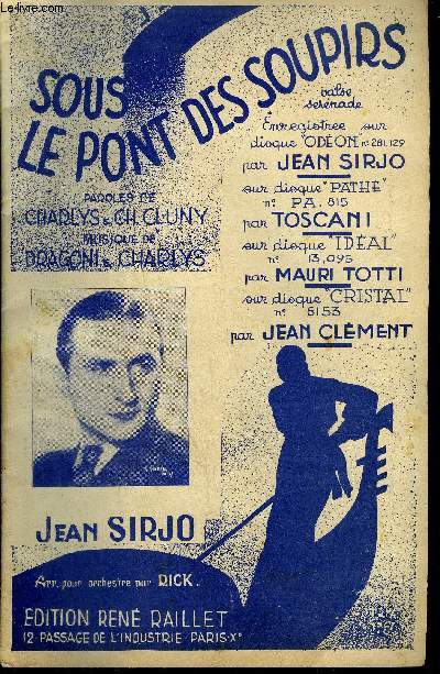 PARTITIONS - SOUS LE PONT DES SOUPIRS
