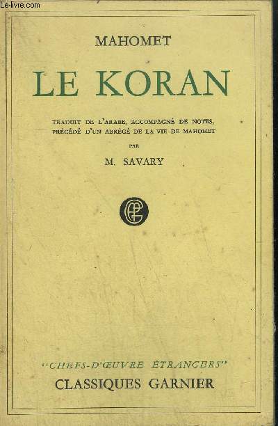 LE KORAN / collection CHEFS D'OEUVRES ETRANGERS