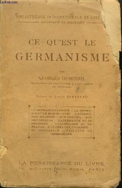CE QU'EST LE GERMANISME