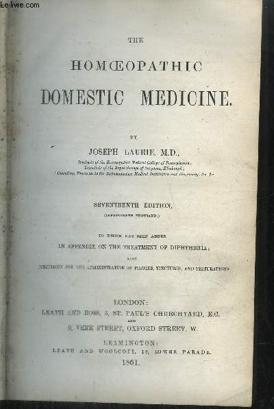THE HOMEOPATHIC DOMESTIC MEDICINE