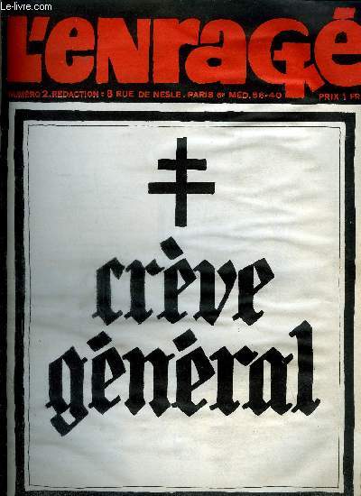 REVUE SATIRIQUE L'ENRAGE N2 - 1968
