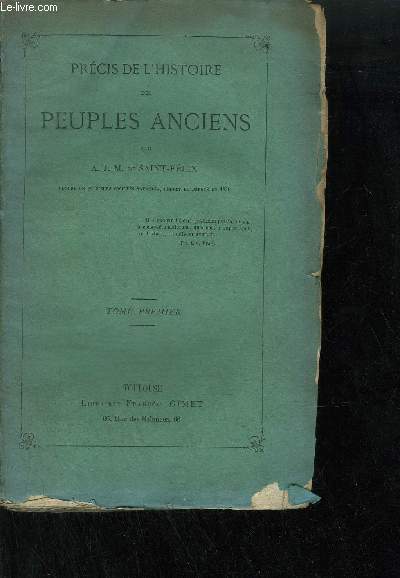 PRECIS DE L'HISTOIRE DES PEUPLES ANCIENS- TOME 1 +2 +3