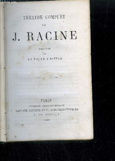 THEATRE COMPLET DE J. RACINE