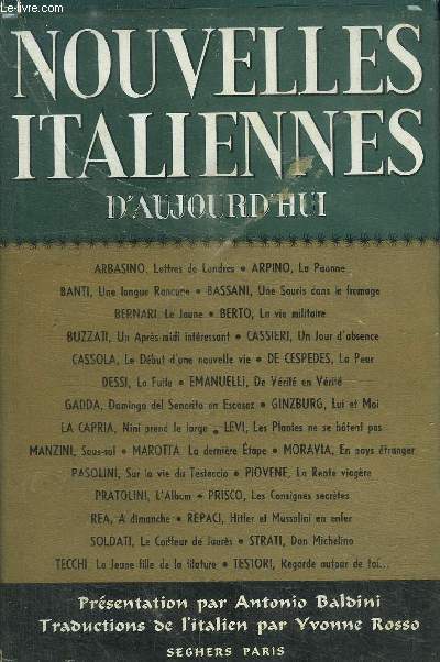 NOUVELLES ITALIENNES D'AUJOURD'HUI / COLLECTION MELIOR N8