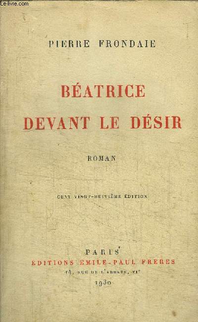 BEATRICE DEVANT LE DESIR - 128e EDITION