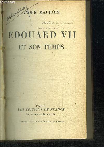 EDOUARD VII ET SON TEMPS
