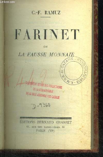 FARINET OU LA FAUSSE MONNAIE