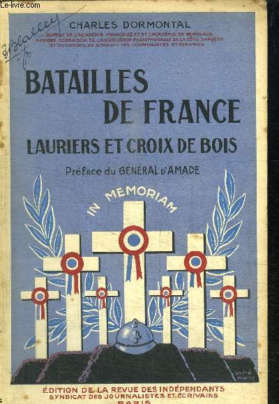 BATAILLES DE FRANCE - LAURIERS ET CROIX DE BOIS