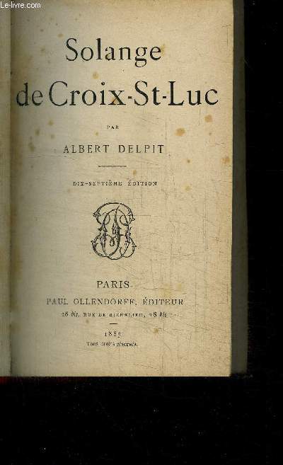SOLANGE DE CROIX-ST-LUC / 17e EDITION