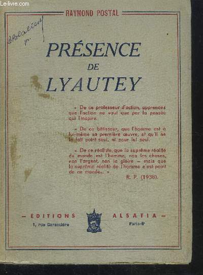 PRESENCE DE LYAUTEY