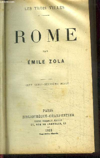 ROME / COLLECTION LES TROIS VILLES