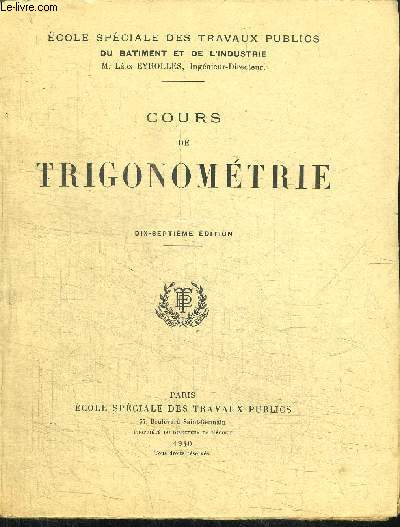 COURS DE TRIGONOMETRIE - 17e EDITION