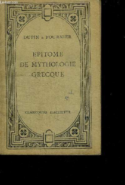 EPITOME DE MYTHOLOGIE GRECQUE - classe de 4eme