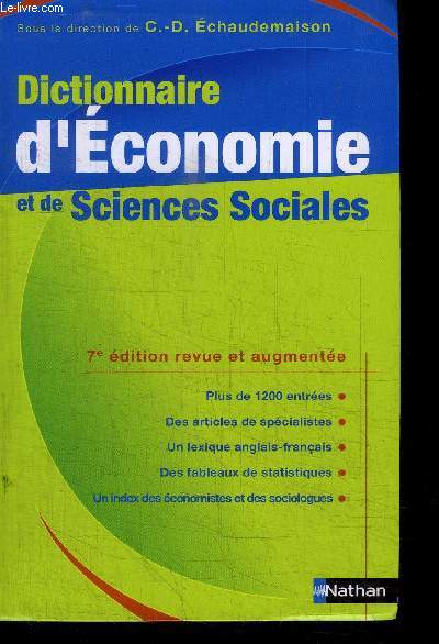 DICTIONNAIRE D'ECONOMIE ET DE SCIENCES SOCIALES