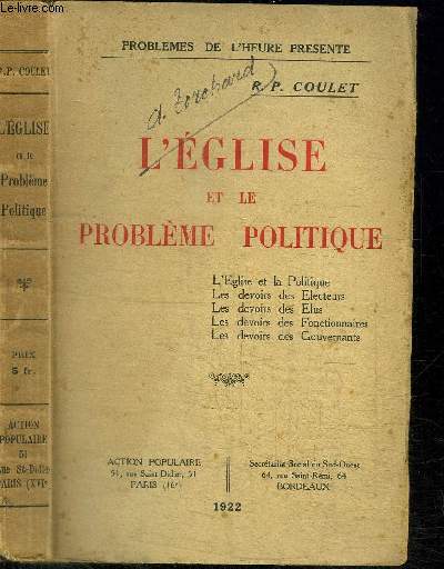 L'EGLISE ET LE PROBLEME POLITIQUE