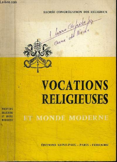 VOCATIONS RELIGIEUSES ET MONDE MODERNE