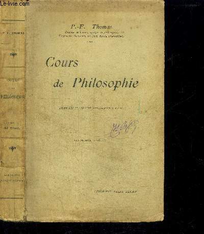 COURS DE PHILOSOPHIE POUR LES CLASSES DE PHILOSOPHIE A ET B