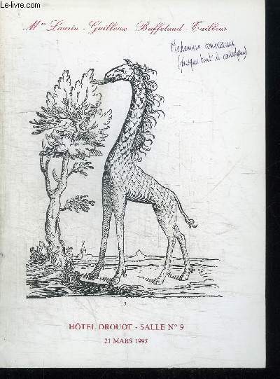 CATALOGUE DE VENTE AUX ENCHERES : LIVRES ENCIENS DE MEDECINE ET DE SCIENCES Voyages Histoire naturelle Littrature Anatomie Chirurgie Pharmacie Illustrs du XVIe sicle Reliures aux armes ou ornes Livre d'Heures manuscrit...- HOTEL DROUOT - 21 MARS 1995