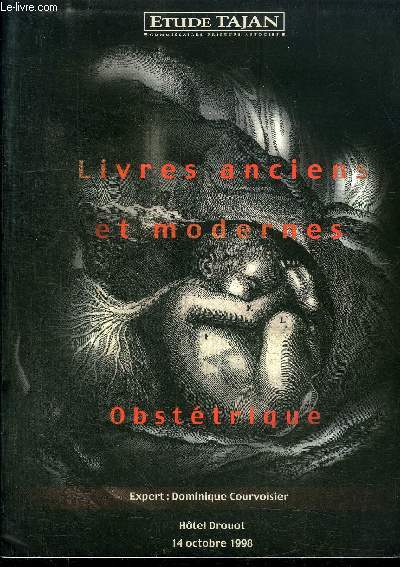 CATALOGUE DE VENTE AUX ENCHERES : LIVRES ANCIENS ET MODERNES - OBSTETRIQUE - HOTEL DROUOT 14 OCTOBRE 1998