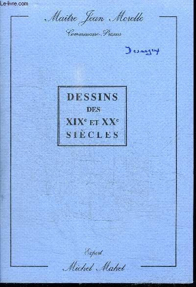 CATALOGUE DE VENTE AUX ENCHERES : DESSINS DES XIXE ET XXE SIECLES - DESSINS AQUARELLES GOUACHES PASTELS - VENDREDI 14 DECEMBRE 1990 - DROUOT RICHELIEU SALLE N10