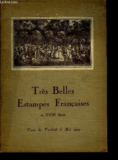 CATALOGUE DE VENTE AUX ENCHERES : TRES BELLES ESTAMPES FRANCAISES DU XVIIE SIECLE provenant du chateau d'E. - VENDREDI 6 MAI 1927