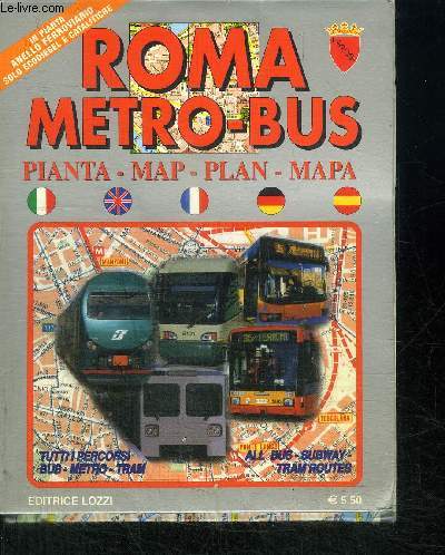 ROMA METRO-BUS - PIANTA MAP PLAN MAPA - PLAQUETTE DEPLIANTE EN 4 VOLETS ACCOMPAGNEE D'UNE BROCHURE