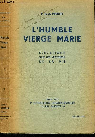 L'HUMBLE VIERGE MARIE - ELEVATIONS SUR LES MYSTERES DE SA VIE