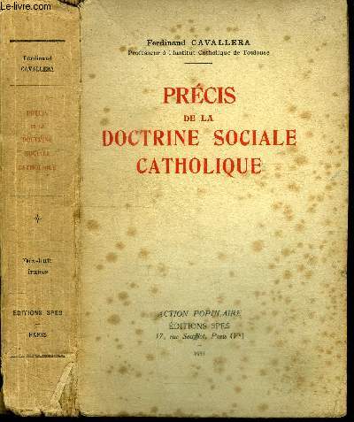 PRECIS DE LA DOCTRINE SOCIALE CATHOLIQUE