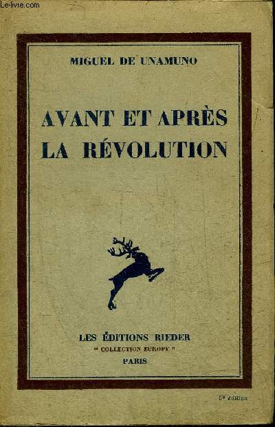 AVANT ET APRES LA REVOLUTION - COLLECTION EUROPE.